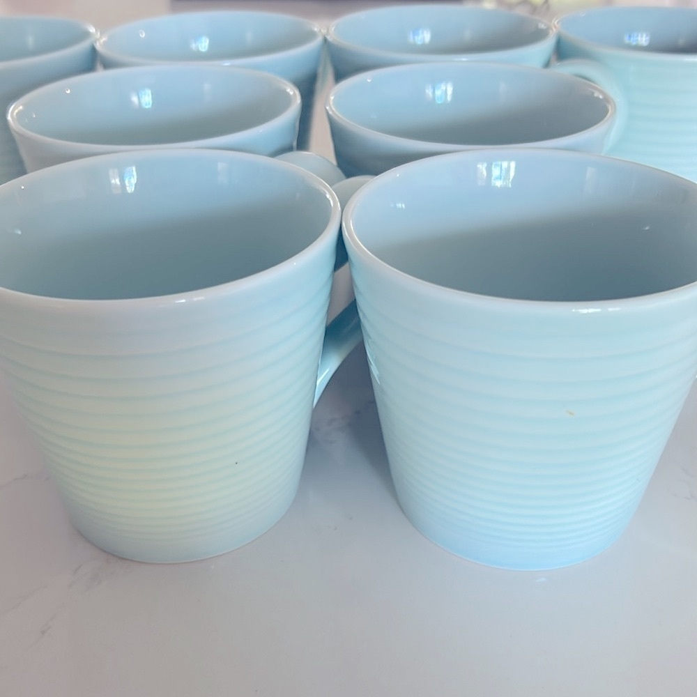 Gordon Ramsay and Royal Doulton Collab Set of 8 mugs Maze Blue 13.5 oz